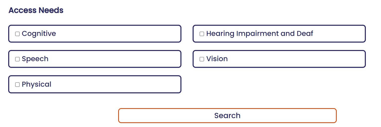 Accessible Telecoms site search screen 2